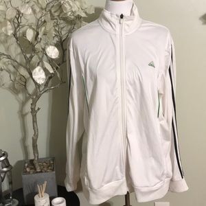adidas White Track Jacket with Black Stripes